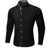 DiBanGu Men's Dress Shirt Long Sleeve Casual Button Down Shirts Regular Fit Inner Contrast Shirt for Business Party, Black and White Black, 3X-Large view 2