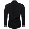 DiBanGu Men's Dress Shirt Long Sleeve Casual Button Down Shirts Regular Fit Inner Contrast Shirt for Business Party, Black and White Black, 3X-Large view 3