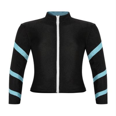 Hansber Kids Girls Jacket Sweatshirt Quick Dry Long Sleeve Gym Track Jacket Running Figure Ice Skating Jackets T-Shirts Blue 12 Years