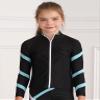Hansber Kids Girls Jacket Sweatshirt Quick Dry Long Sleeve Gym Track Jacket Running Figure Ice Skating Jackets T-Shirts Blue 12 Years view 2