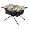 Msyxl Watercolor Vegetables Portable Folding Camping Table, Compact Lightweight Beach Table with Carrying Bag for Outdoor Picnics, BBQs, Camp view 1