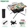 Msyxl Watercolor Vegetables Portable Folding Camping Table, Compact Lightweight Beach Table with Carrying Bag for Outdoor Picnics, BBQs, Camp view 3