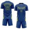 Personalized Round Neck Team Jerseys for Soccer Men/Women/Youth/Teen Boys Customized Navy Blue & Yellow Football T-Shirts and Shorts Casual Sets with Name Number Logo Printed view 1