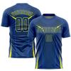 Personalized Round Neck Team Jerseys for Soccer Men/Women/Youth/Teen Boys Customized Navy Blue & Yellow Football T-Shirts and Shorts Casual Sets with Name Number Logo Printed view 2