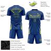 Personalized Round Neck Team Jerseys for Soccer Men/Women/Youth/Teen Boys Customized Navy Blue & Yellow Football T-Shirts and Shorts Casual Sets with Name Number Logo Printed view 3