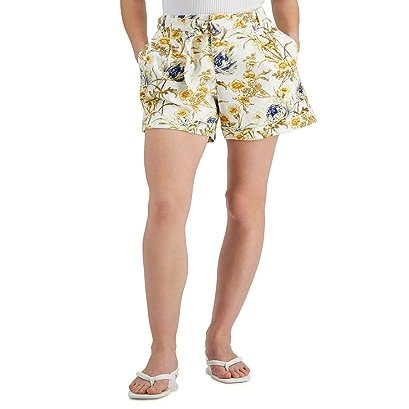 INC International Concepts Womens High Rise Floral Print Belted Shorts 4