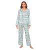 ALAZA Paris Eiffel Tower Castle Women's Satin Pajama Set Long Sleeve Button Down Sleepwear S view 1