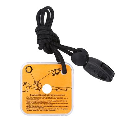 CDQL Emergency Survival Signal Mirror,Signal Mirror Rescue Survival Reflector Mirror with Lanyard Whistle,Outdoor Multifunctional Survival Emergency Rescue Reflective Signal Mirror Tool
