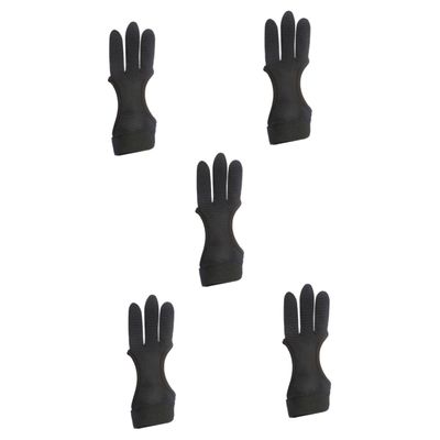 Yardwe 5pcs Archery Gloves for Men Finger Sleeves Protectors Professional Finger Guard Portable Archery Glove