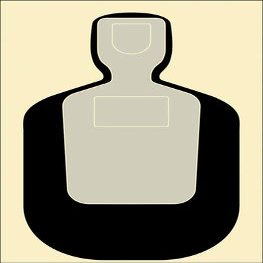 24 Pk, Standard Tq-19 Qualification Target Silhouette 25 Yard Target Black & Grey Size: 24" X 45"