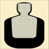 24 Pk, Standard Tq-19 Qualification Target Silhouette 25 Yard Target Black & Grey Size: 24" X 45" view 1