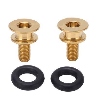 Keenso Alloy Mountain Crank Bolt Bottom Bracket Screw Hole Center Shaft Fixing, Portable and Compact, Anodized (Gold)