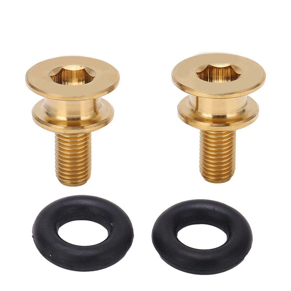 Keenso Alloy Mountain Crank Bolt Bottom Bracket Screw Hole Center Shaft Fixing, Portable and Compact, Anodized (Gold)
