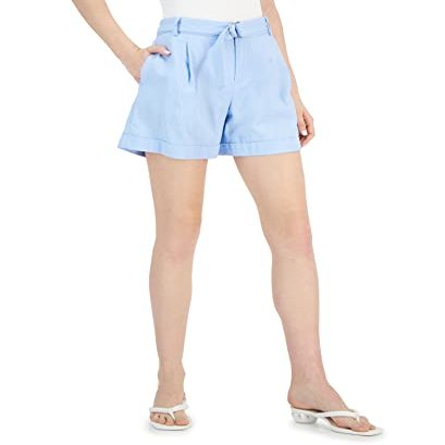 INC International Concepts Womens High Rise Belted Shorts 8, Dutch Canal