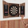 Kreiaoer Classic Dartboard Cabinet, Dart Board with Cabinet and Scoreboard, Set with 6 Darts for Homes, Bedrooms, Bars, Clubs (Brown) view 2