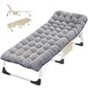 ABORON Folding Camping Cot W/Mat & Face Arm Hole for Adults, Adjustable Heavy Duty Outdoor Bed,1200 D Layer Oxford Travel Camp Cots for Beach, Pool, Lawn,Yard, Patio view 1