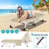 ABORON Folding Camping Cot W/Mat & Face Arm Hole for Adults, Adjustable Heavy Duty Outdoor Bed,1200 D Layer Oxford Travel Camp Cots for Beach, Pool, Lawn,Yard, Patio view 4