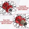 Wheel Set 26 27.5 29 Inch Mountain Bike Wheelset Bicycle Disc Brake Bearing Hubs Mountain Bike Aluminium Rims 32H 8-11 Speed Cassette QR (Color : Red, Size : 29inch) view 2