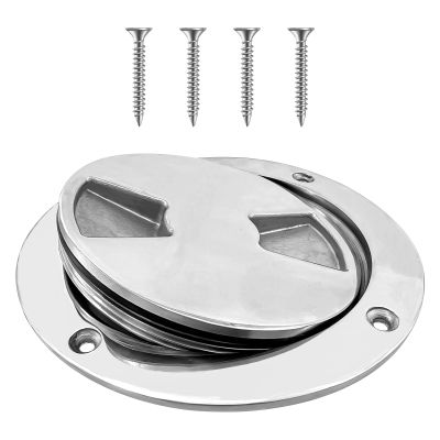 HSOKEW Boat Deck Plate, Round Hatch Deck Plate Non Slip Inspection Hatch with Detachable Cover Stainless Steel Boat Hatch Deck Plate Marine Access for Marine Boat Yacht Kayaks Yacht (5")