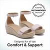 ABEO Riviera Ankle Sandals For Women | Wedge Sandals For Women | Arch Support Sandals | Ball of Foot Pain Relief | Built-In Metatarsal Pads Women | Ball Of Foot Cushions for Women Pink Nubuck 9 Medium view 2