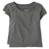 The Children's Place Girls Basic Short Sleeve Layering Tees Heather Gray 2-Pack Small view 1