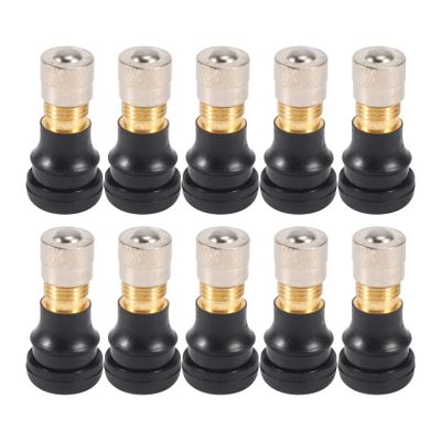 Hubceuo 10Pcs Electric Scooter Tubeless Tire Vacuum Valve Wheel Gas Valve for M365 Electric Scooter Accessories, Black
