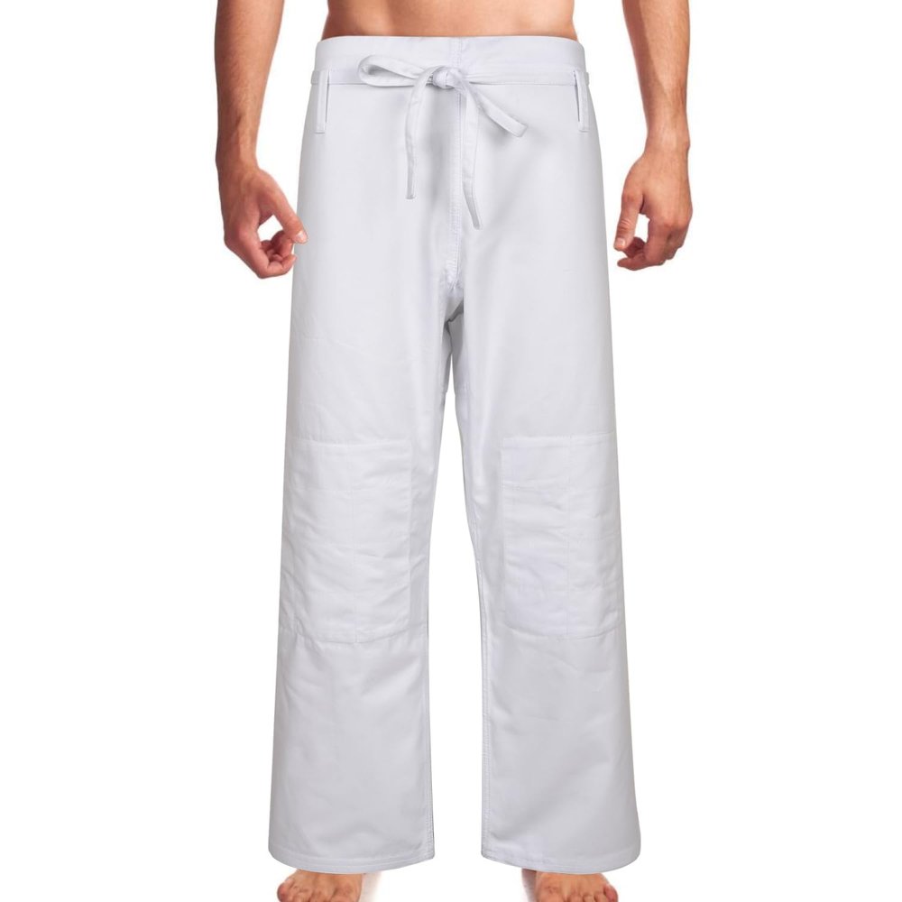 KAADUU Judo Trousers, Judo Pants, MMA Training Pants Kids Adult Student Judo Pants Unisex White Lightweight Cotton 8oz (8oz, 170)