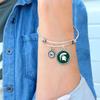 From the Heart Michigan State Spartans Olivia Bracelet Silver Twisted Wire Jewelry Gift MSU view 2