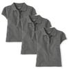 The Children's Place,Girls,Multipack Short Sleeve Pique Polos,Dk Gray 3-Pack,Medium view 1