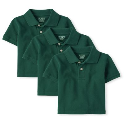 The Children's Place,Baby Boys,Multipack Short Sleeve Pique Polos,Spruceshad 3-Pack,18 Months-24 Months