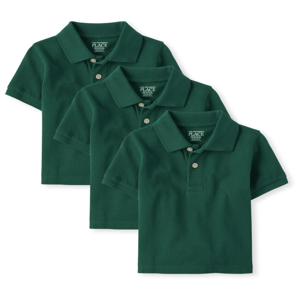 The Children's Place,Baby Boys,Multipack Short Sleeve Pique Polos,Spruceshad 3-Pack,2 Years