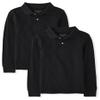 The Children's Place,Boys,Multipack Long Sleeve Pique Polos,Black 2-Pack,Small view 1