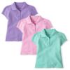 The Children's Place,Girls,Multipack Short Sleeve Pique Polos,Seafrost/Sparkle Pink/Purple 3-Pack,X-Small view 1