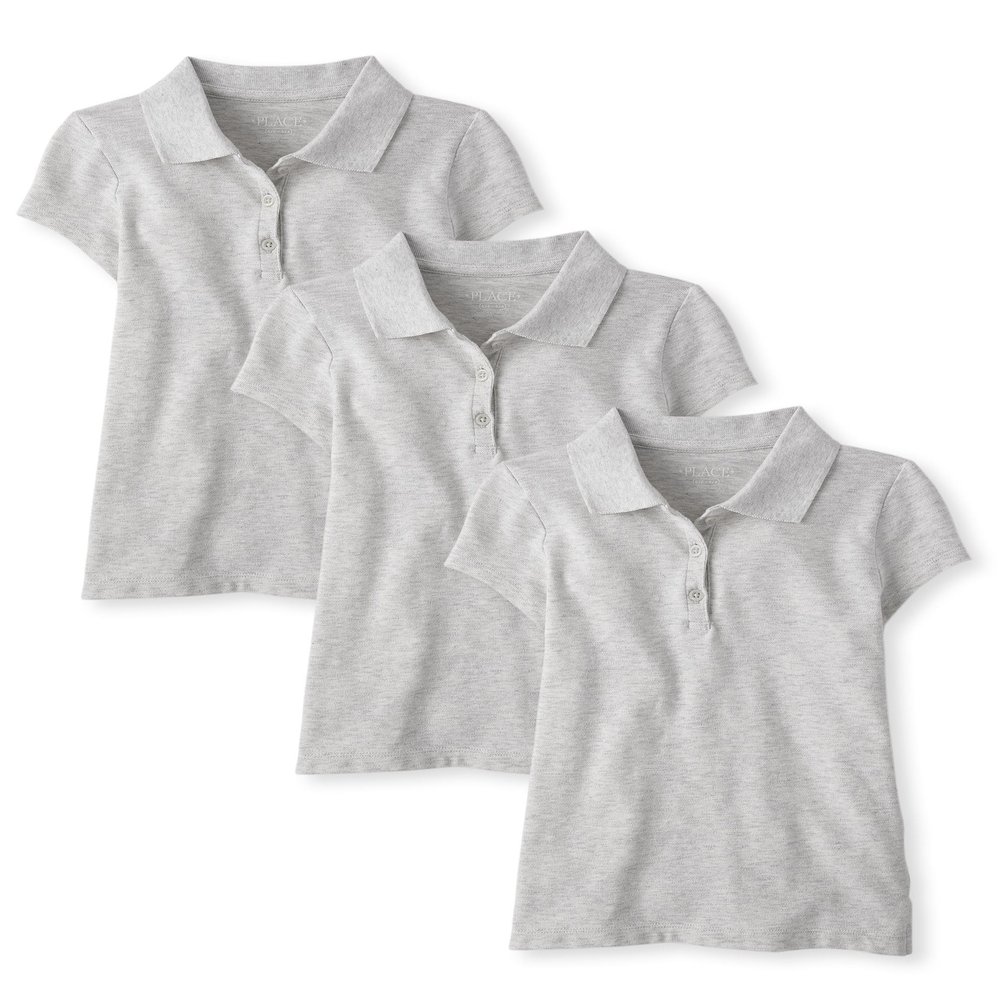 The Children's Place,Girls,Multipack Short Sleeve Pique Polos,Lunar 3-Pack,X-Small