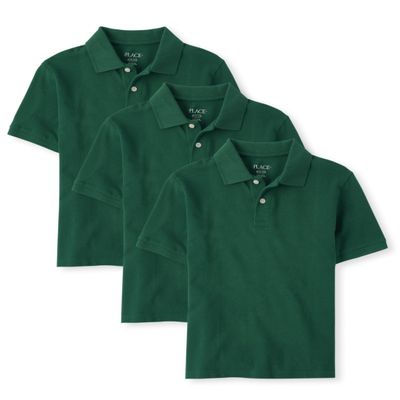 The Children's Place,Boys,Multipack Short Sleeve Pique Polos,Spruceshad 3-Pack,X-Small