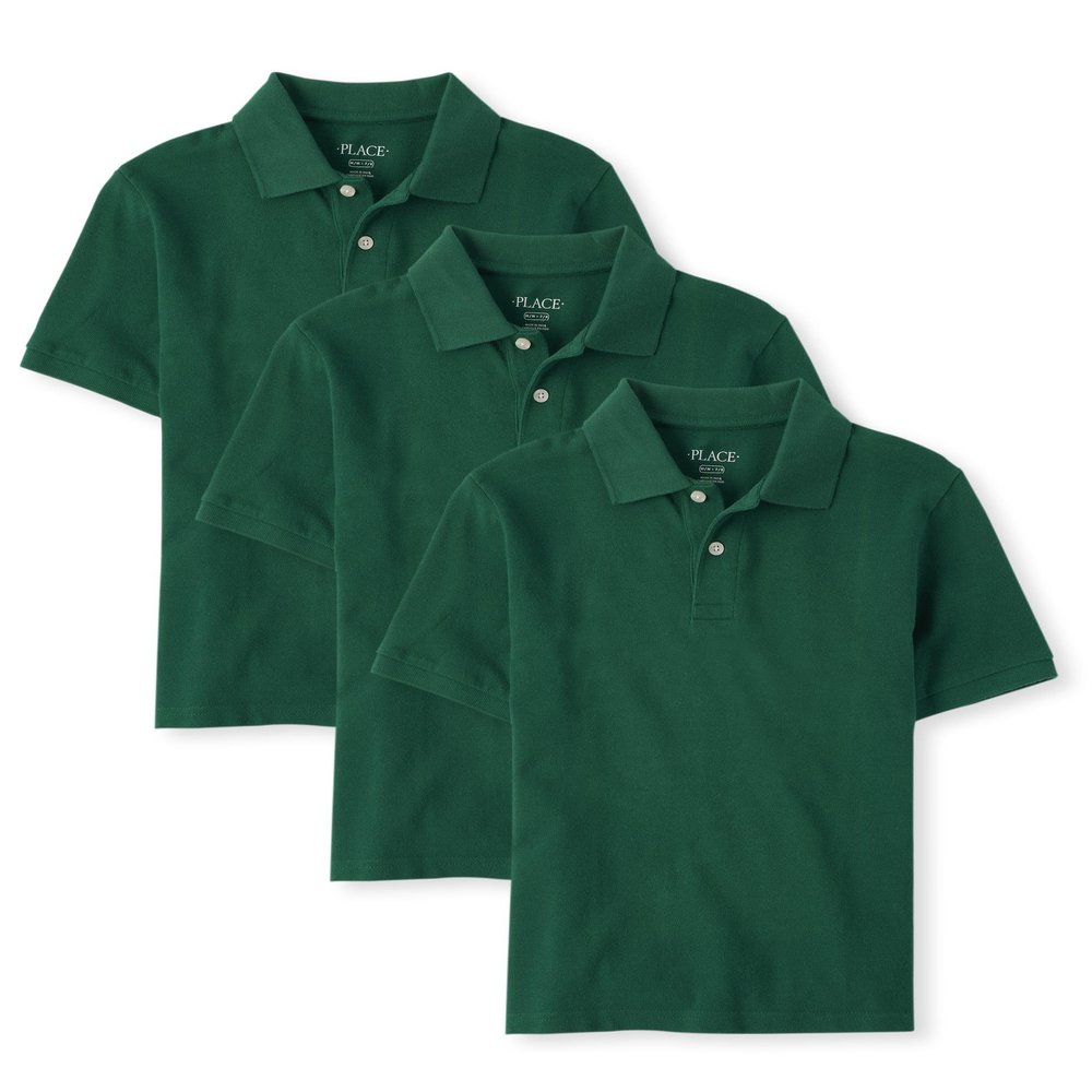 The Children's Place,Boys,Multipack Short Sleeve Pique Polos,Spruceshad 3-Pack,X-Small