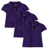 The Children's Place,Baby Girls,and Toddler Multipack Short Sleeve Ruffle Pique Polos,Regal Violet 3-Pack,2 Years view 1