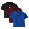 The Children's Place Baby Boy's and Toddler Multipack Short Sleeve Pique Polos, Redwood/Renew Blue/Black 3-Pack view 1