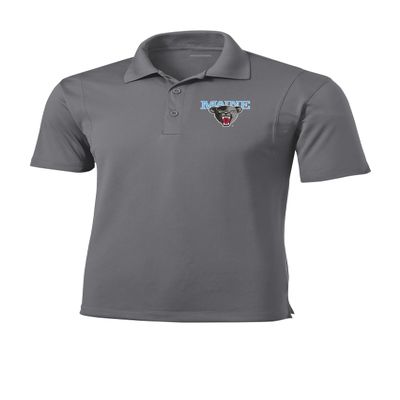 Sport Your Gear Maine Bears Prime Athletic Logo Micropique Sport-Wick Golf Polo - Grey, Maine Sport Gray, Large