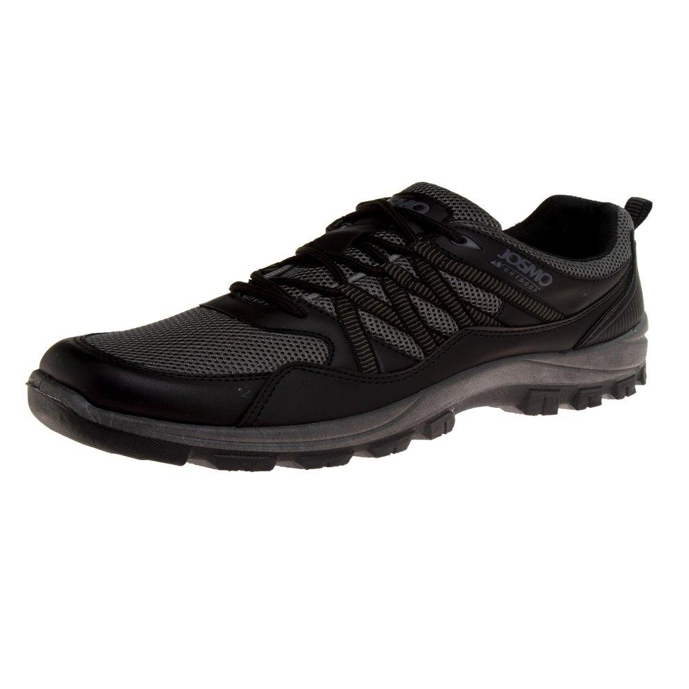 Josmo Mens Outdoor Lightweight Breathable Hiking Shoes, Black (12 Medium, Adult)