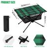 Msyxl Plaid Texture Green Portable Folding Camping Table, Compact Lightweight Beach Table with Carrying Bag for Outdoor Picnics, BBQs, Camp view 3