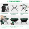 Msyxl Plaid Texture Green Portable Folding Camping Table, Compact Lightweight Beach Table with Carrying Bag for Outdoor Picnics, BBQs, Camp view 4