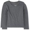The Children's Place Girls Basic Long Sleeve Layering Tees Heather Gray 2-Pack X-Large view 1