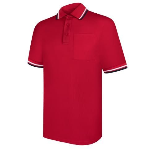 United Attire Baseball Umpire Shirt (Short Sleeve, Red, Large)