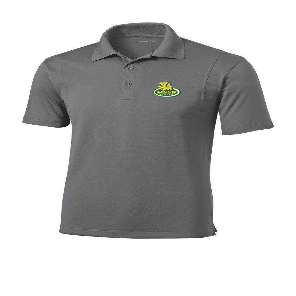 Sport Your Gear Missouri Southern State Lions Prime Athletic Logo Micropique Sport-Wick Golf Polo - Grey, Msst Sport Gray, XX-Large