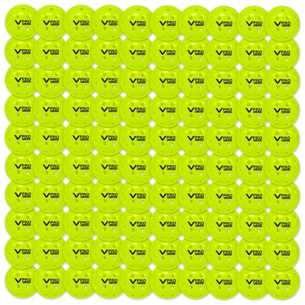 Vulcan | VPRO Flight Outdoor Pickleball | Official Ball of The PPA Tour & MLP | Hi-Vis Yellow | 100 Pack