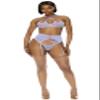 Forplay Women's Feeling Butterflies Mesh Halterneck Bra Lingerie Set, Lavender, L view 2