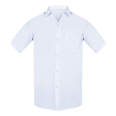 Soro Essentials- Large Polyester Restaurant Utility Cook Shirt White Color- Short Sleeve Breathable Cook Shirt for Food Service Caterers Bakers and Culinary Restaurant Kitchen Work Clothes