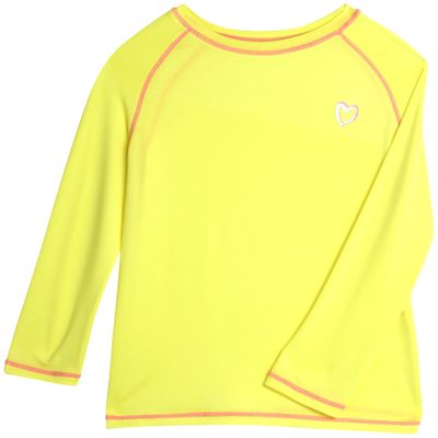 Pink Platinum Girls Rash Guard - UPF 50+ Long Sleeve Swim Top Quick Dry Sun Protection Rashguard Swimsuit for Girls (4-16), Size 14-16, Yellow