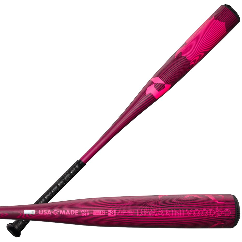 DeMarini 2024 Neon Pink Voodoo One (-3) BBCOR Bat - 33"/30 oz